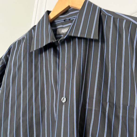 Kenneth Cole | men’s black stripe button down shirt - XL regular fit - Picture 5 of 8